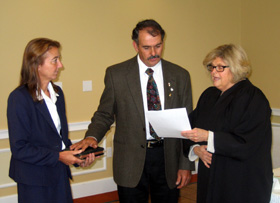 Photo of Jim Giamarese, his wife Sue and Judge Sypek