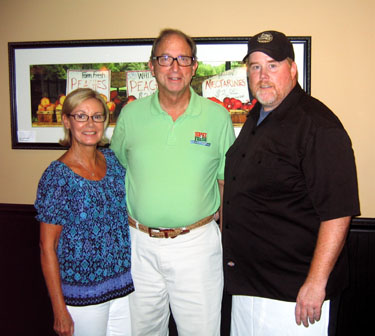 Photo of Doug and Bonnie Fisher and Chef Jim Malaby