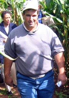 Photo of Rich Norz in his corn maze in 2008