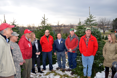 Photo of the 2014 tree-cutting ceremony at Perfect Christmas Tree Farm