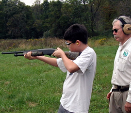 Student and instructor on firing line