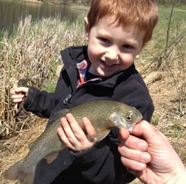 Youngster with first trout