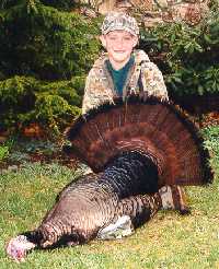 Youngster with turkey