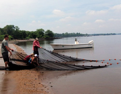 Boat deploying net