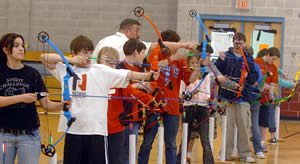 Oxford school archery students