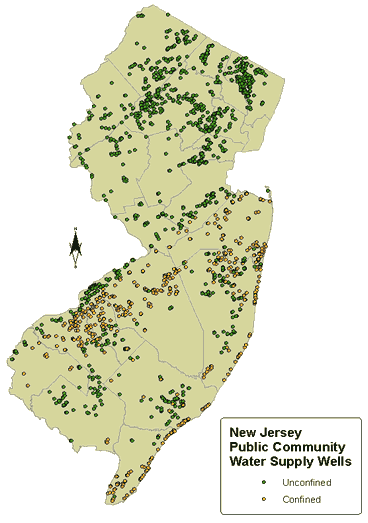 Community Water System Wells in New Jersey