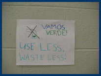 photo-student sign above water saving devices