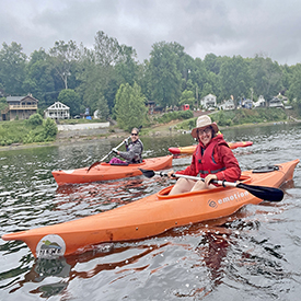 DRBC's Kate Schmidt (L) and Kristen Bowman Kavanagh enjoy paddling the river. Photo by the DRBC.