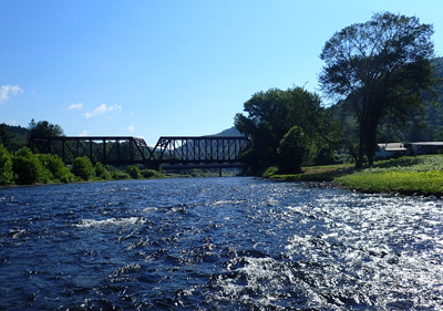 Photo of the East Branch Delaware River at Hancock, N.Y. Photo by DRBC.