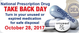Logo for National Prescription Drug Take Back Day.