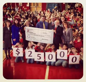 Patrick O'Neill accepts his Milken Educator Award.