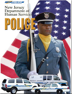 Human Services Police at attention
