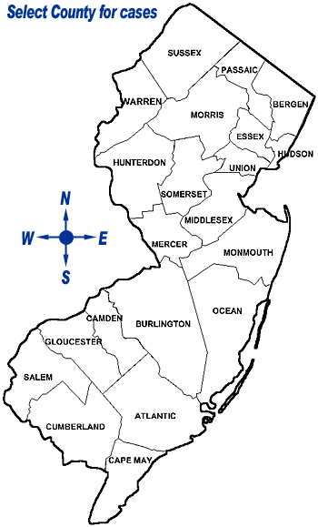 New Jersey Counties map