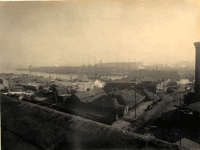 "View of the Lehigh Valley Docks along the Basin of 1867." [looking southeast] 