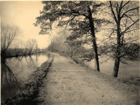 "The Canal and Second River running parallel near Bloomfield." [near Newark Avenue, looking west]
