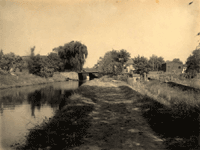 "Canal Lock 15 East, Bloomfield." [Montgomery Street bridge; looking north]