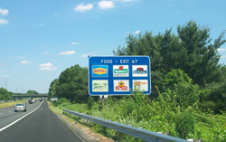 Logo Panels on a Motorist Service Sign