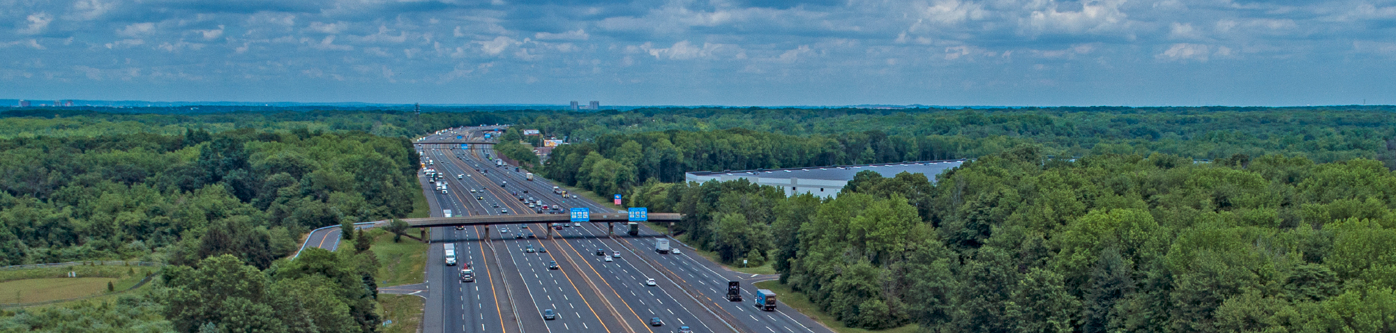 View of a major NJ highway from above