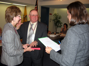 Photo of Henry DuBois being sworn in as a State Board of Agriculture member