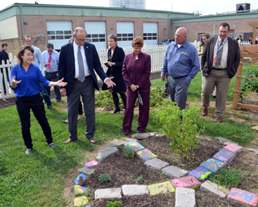 Photo of officials at Salem County Career and Tech HS garden