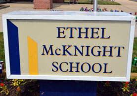Photo of school sign - Click to enlarge