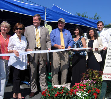 Photo of Helen Kyle, Mayor Sandra Haimoff, Secretary Kuperus, Diana Linbacher, Committeewoman Ellen Steinberg and Senator Tom Kean