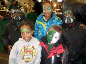 Photo of Roosevelt School kids with NY Jets face painting - Click to enlarge