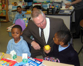 Photo of Acting Secretary Murray at Harriet Tubman School