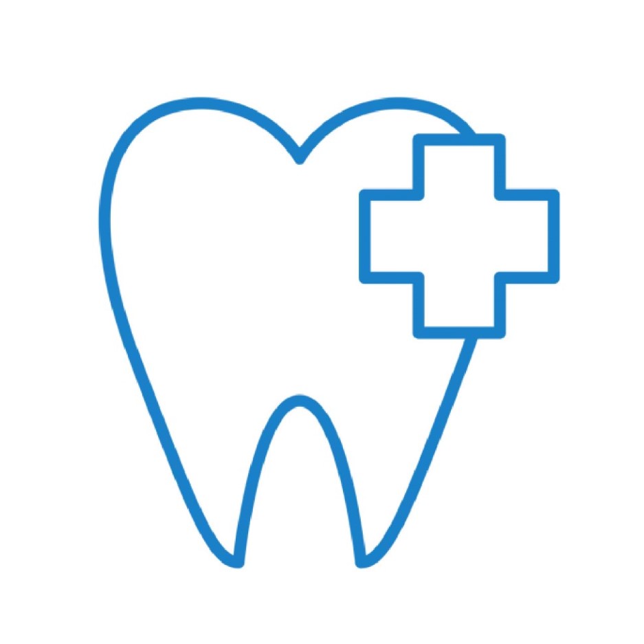 Icon: A tooth with cross