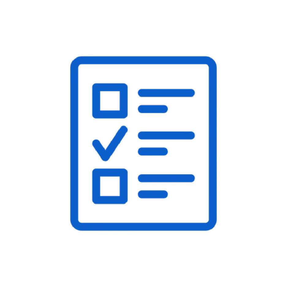 Icon: A file with a checklist