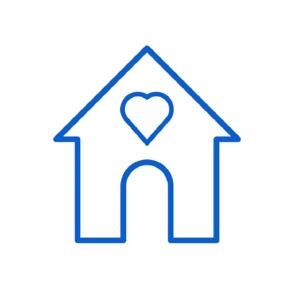 Icon: A house with a heart inside