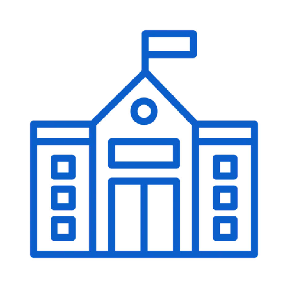 Icon: Building with a flag on the top