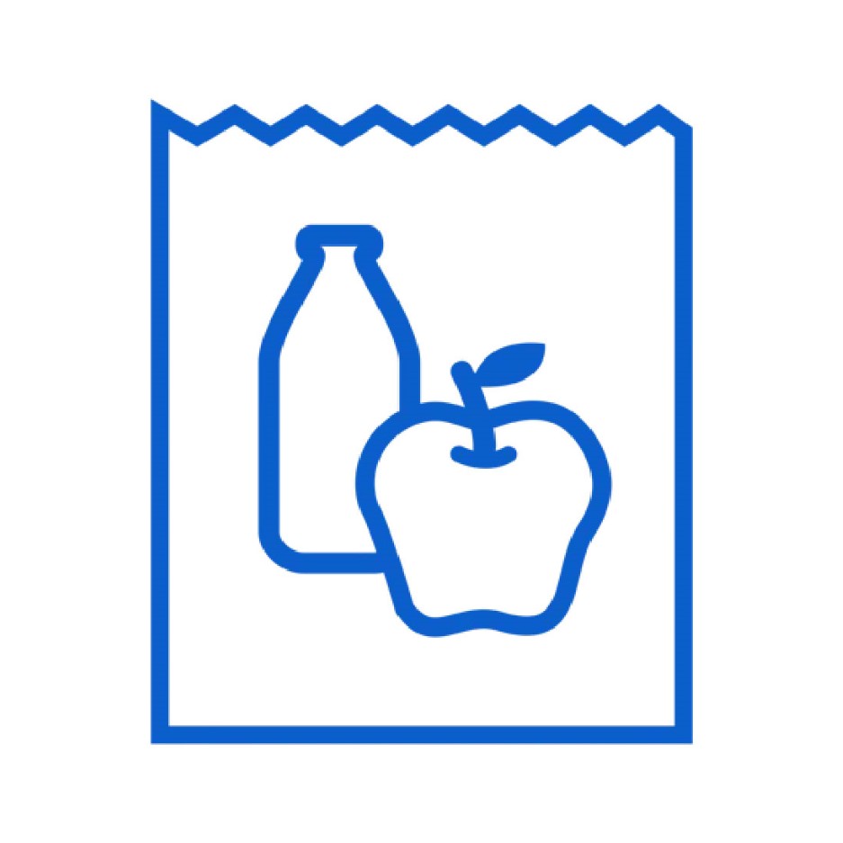 Icon: Apple and bottle in the bag