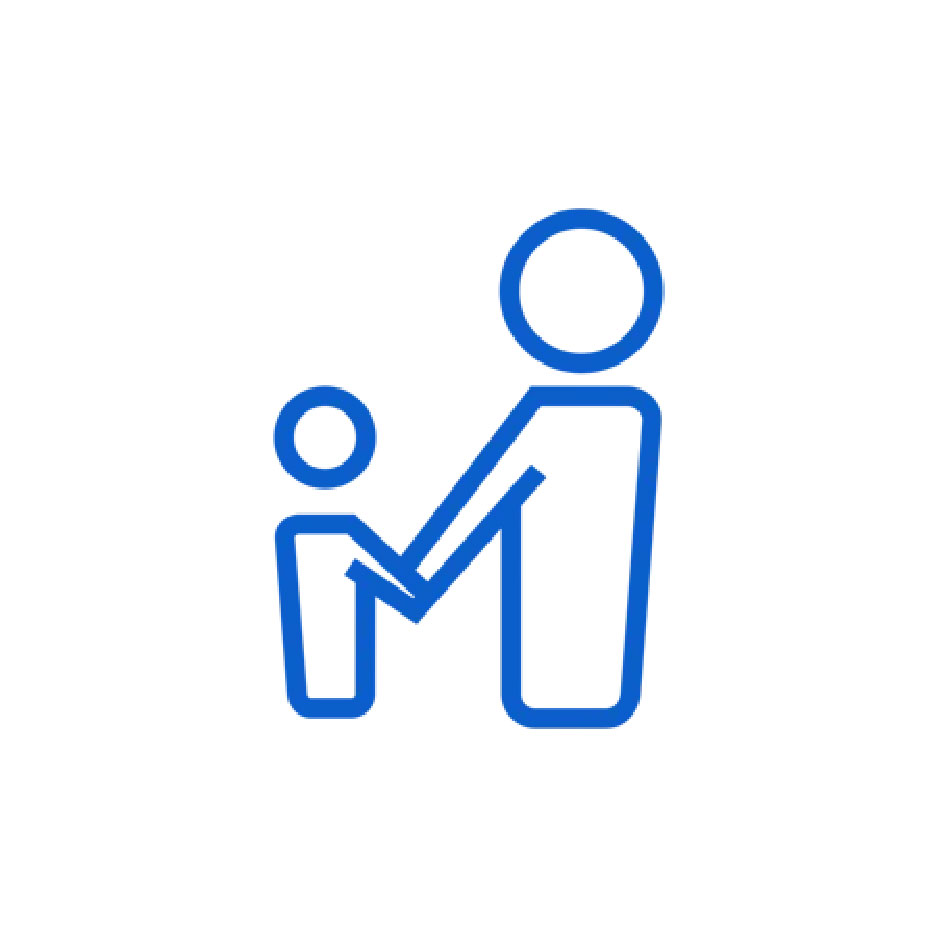 Icon: Parent and a kid holding hands