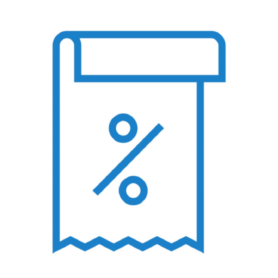 Icon: A document with percent sign