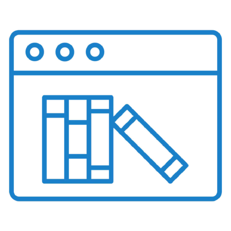 Icon: Internet browser with books