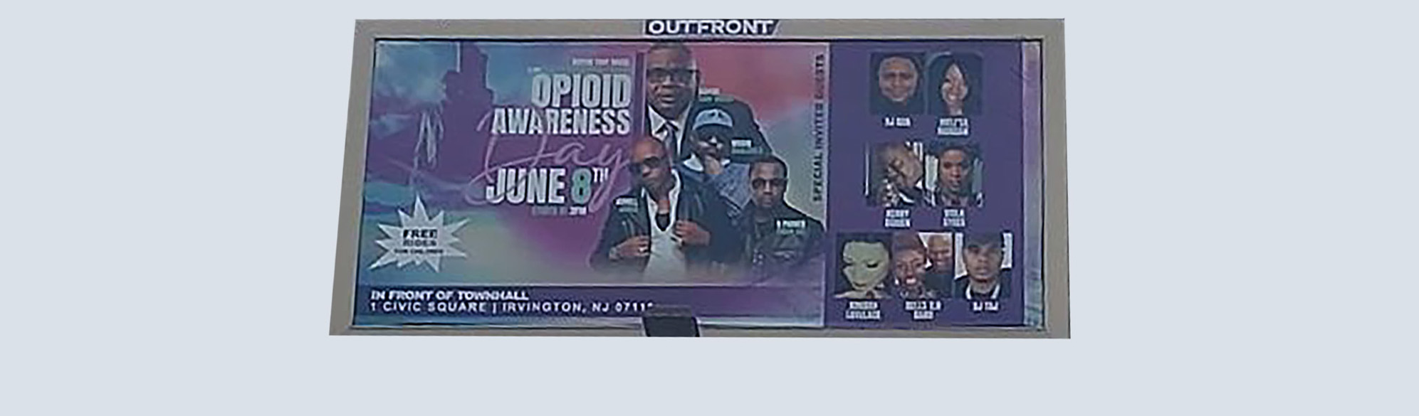 Image: Billboard advertising Irvington, NJ Township's Opioid Awareness Day