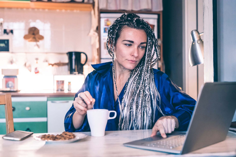 mid age woman on computer