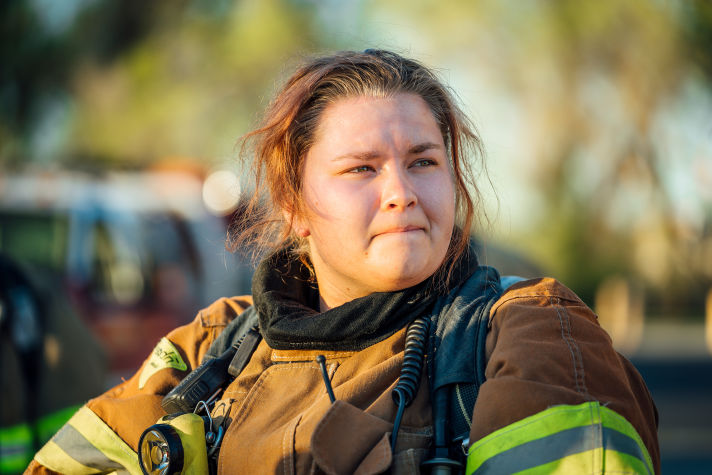 female fire fighter