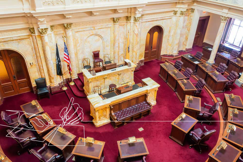 Ariel shot inside NJ state house