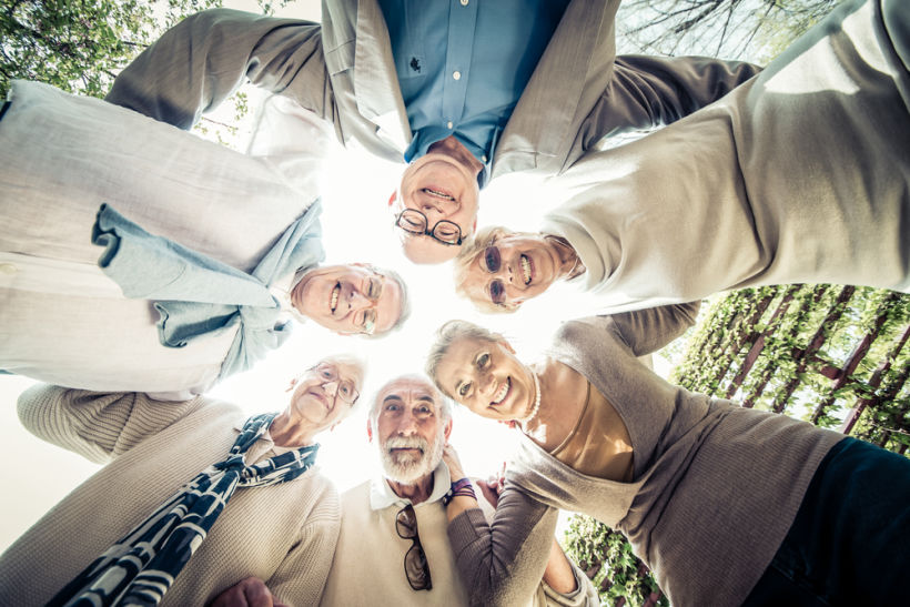 american seniors citizen in a circle