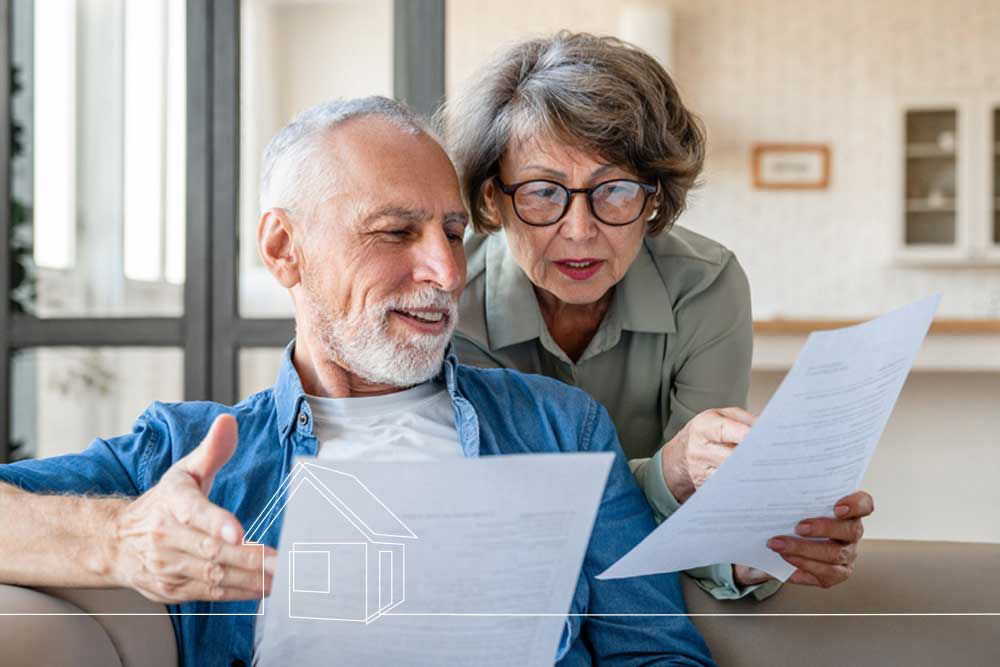 older retired couple embracing