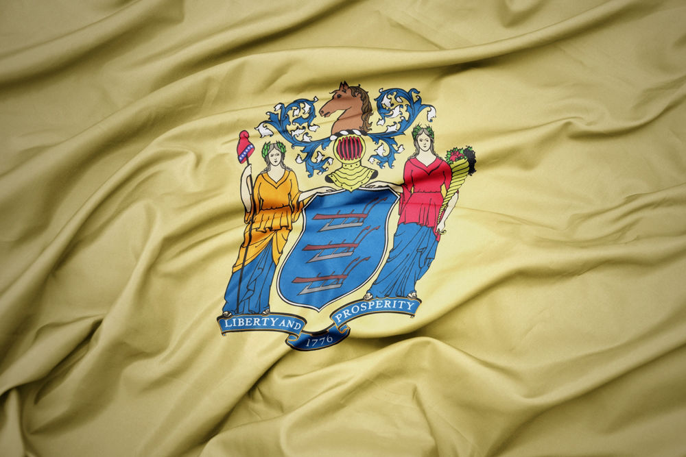NJ state flag with state seal