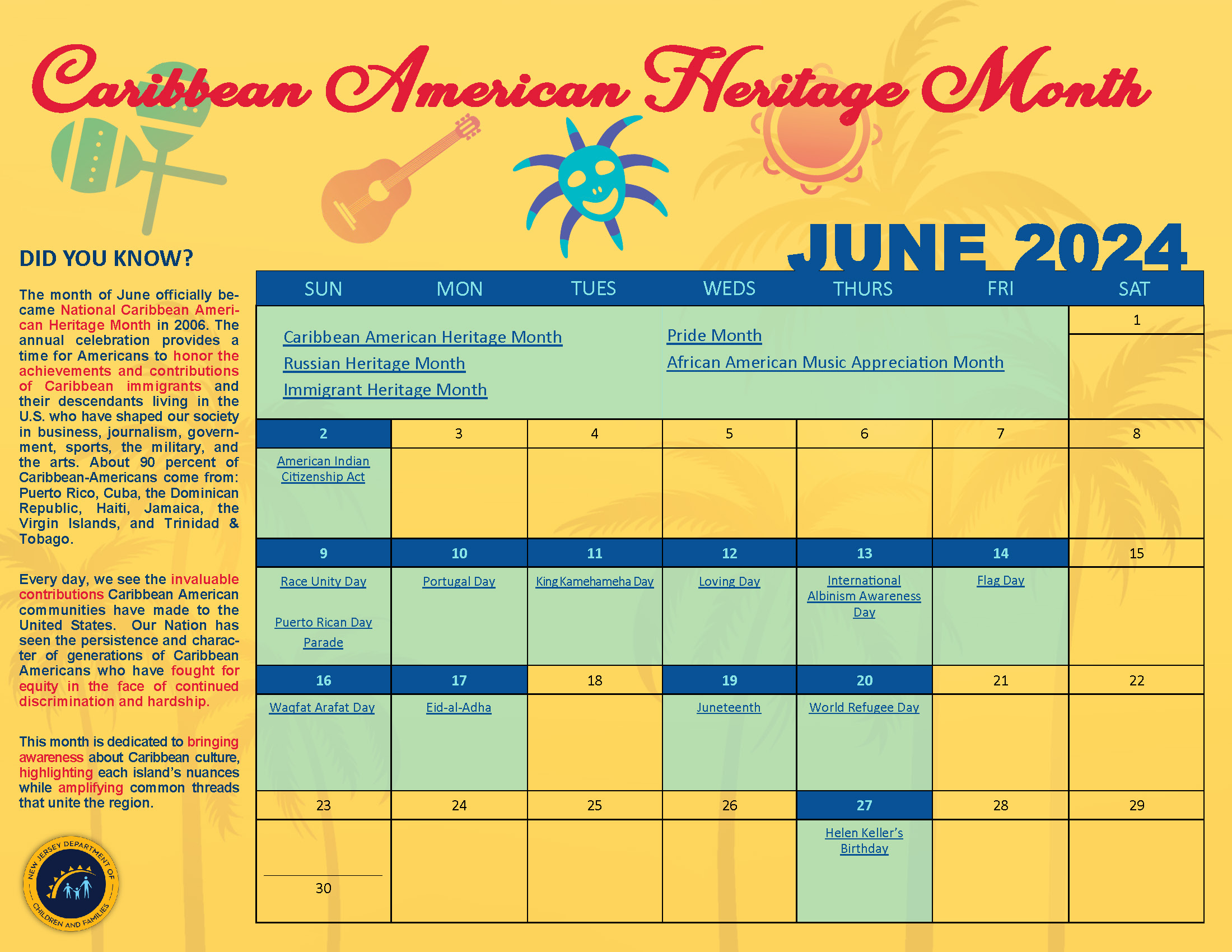 Diversity Calendar -- June 2024