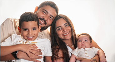 Photo of a family smiling