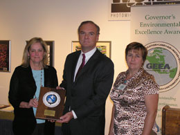 (from left to right): Myra Bowie McCready (Grow it Green Morristown); Commissioner Bob Martin (NJDEP), and; Carolle Huber (Grow it Green Morristown)