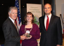 Accepting the award: Grace Messinger, North Jersey Resource Conservation and Development Council, Watershed Specialist