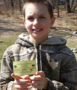 Student with course completion card