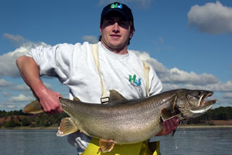 Author with huge lake trout