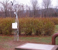 Weather station and well pit